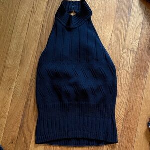St. John Elegant Black Halter Sweater
